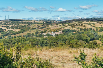 Fototapeta na wymiar Panorama Ardeche mountains in France.