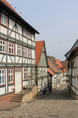 Fototapeta na wymiar Altstadtgasse in Warburg (Nordrhein-Westfalen)