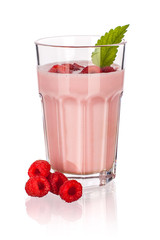 Raspberrie shake isolated on white