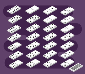 Domino set, 3D. Vector.