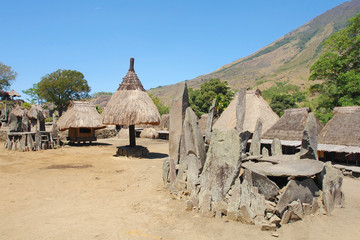 Bena Village of Ngada culture situated at the foot of Mount Inerie on Flores island, Indonesia
