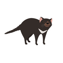 Tasmanian devil with black fur vector illustration