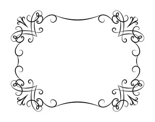 Vintage calligraphic rectangle frame