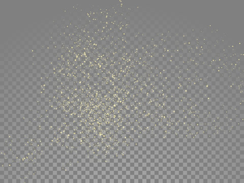 Glow gold particles vector star dust shimmer