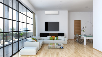 Naklejka na ściany i meble Living room with air conditioning