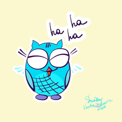 Cute and cartoon owls with various emotions