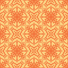 Decorative Retro Seamless Pattern. Ornamental Orange Background