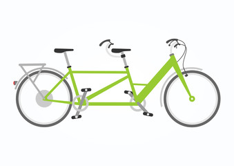 Vector illustration of tandem bicycle in flat style