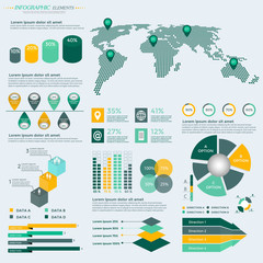 Infographics Elements Collection - business vector illustration for presentation, booklet, website, blog, workflow layout, brochure, banner, card, step up options, web design, poster, flyer, timeline.