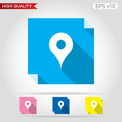 Geo tag icon. Button with geo tag icon. Modern UI vector.