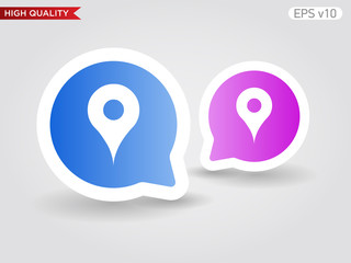 Geo tag icon. Button with geo tag icon. Modern UI vector.