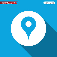 Geo tag icon. Button with geo tag icon. Modern UI vector.