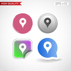 Geo tag icon. Button with geo tag icon. Modern UI vector.