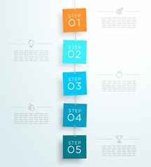 Infographic 5 Steps In 3d Hanging Signs Template B