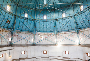 the internal structure of dome in old tower.