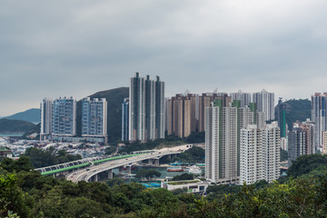 Fototapeta na wymiar Residential district in Aberdeen and Ap Lei Chau of Hong Kong