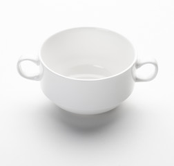 White soup mug on white background