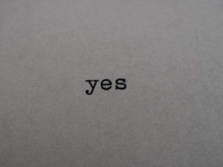 Old Typewriter typing "Yes"