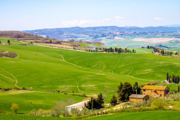 Obraz premium Green countryside in the province of Siena, Tuscany, Italy