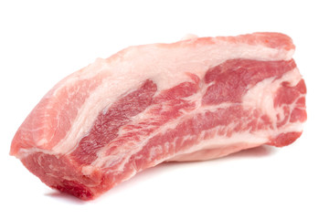piece of pork isolated on white background