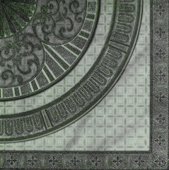 Fototapeta na wymiar classic tile, green abstract pattern