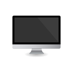 Realistic computer on a white background