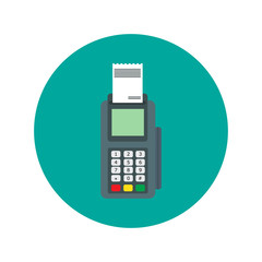 POS terminal flat vector icon.