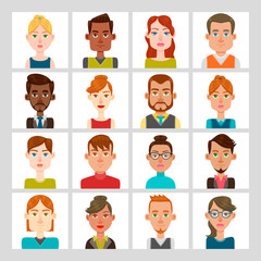 16 male and female avatar set