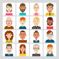 16 male and female avatar set