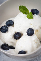 Vanilla Ice Cream with blueberries