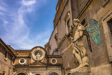 May 28, 2016: An ngle statue in the castle of Sant'Angelo, Rome