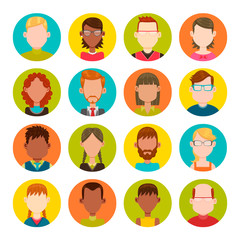 16 male and female avatar set