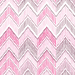 Abstract zig zag geometric tiled pattern. Fabric doodle line ornament