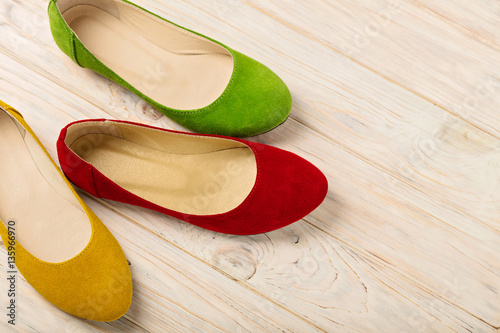red yellow green heels