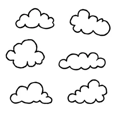 Dekokissen Cloud icon set. Doodle line art weather sign illustration © Terriana