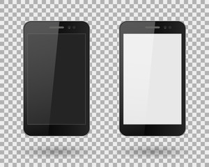 Mobiles phones realistic black and white on isolate background vector illustration stylish for web design EPS10