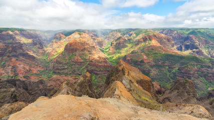 Fototapeta na wymiar Waimea Canyon lookout in Kauai island, Hawaii