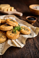 Savory cheese cookies with black cumin seeds