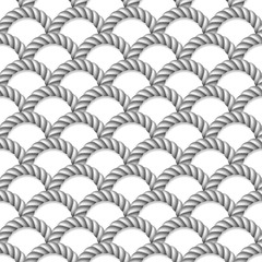 Seamless pattern, background, gray rope woven, isolated on white  background