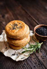 Savory cheese cookies with black cumin seeds