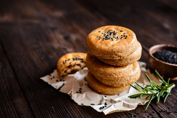 Savory cheese cookies with black cumin seeds