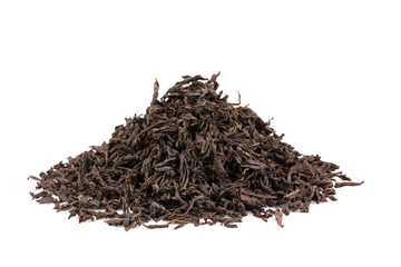 Black tea isolated on white