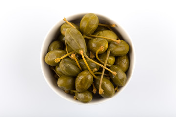 Bowl of canned capers