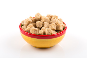 Brown cane sugar cubes