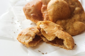 Mangalore Bun / Sweet Banana Poori, selective focus