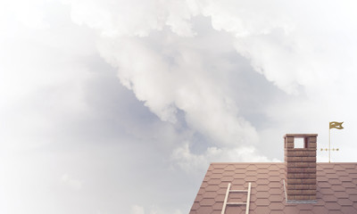 House roof as concept of suburbian real estate and construction.