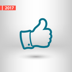 LIKE icon , vector illustration. Flat design style  