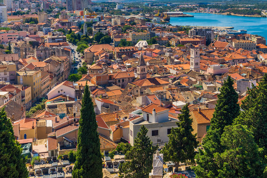 July 20, 2016:  Panoramic view of the old town of Sibenik, Croat