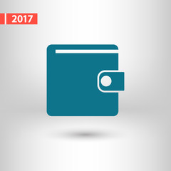 wallet icon, vector illustration. Flat design style