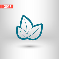 Leaf icon, vector illustration. Flat design style 